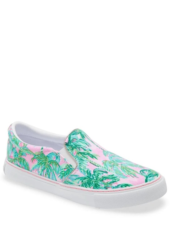 Lilly Pulitzer Shoes - Lilly Pulitzer Julie Print Slip-On Sneaker - Pink Blossom Canvas